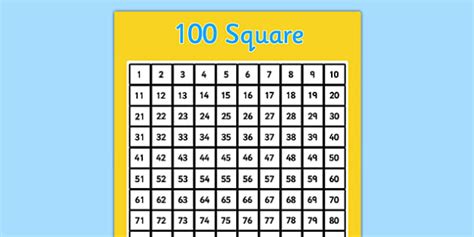 Printable 100 Square Grid Primary Resources Teacher Made