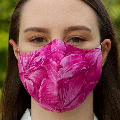 Pink Hawaiian Floral Cotton Washable Face Mask By Fashionizer Couture 