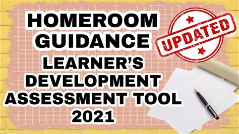 homeroom guidance learner s development assessment tool youtube