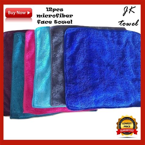 cod 12pieces xf soft absorbent microfiber hand face towel 30 x 30cm shopee philippines