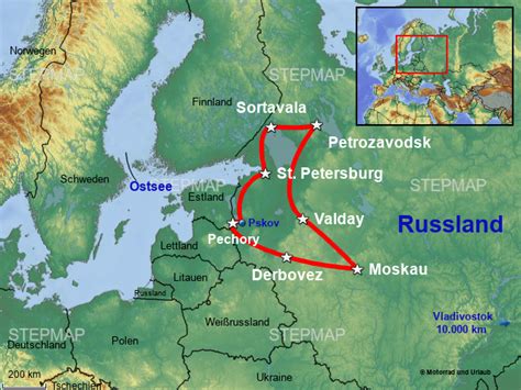 Stepmap Moskau St Petersburg Xxl Landkarte Für Russland