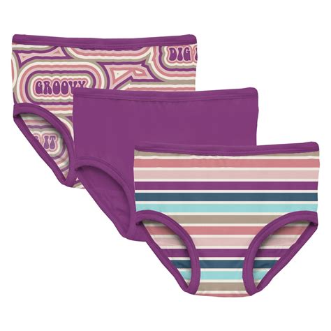 Print Girls Underwear Set Of 3 In Love Stripe Starfish And Starfish Gr