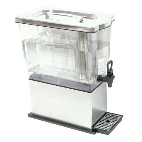 Cal Mil 2 Gal Square Glass Infusion Beverage Dispenser