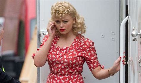 Emily Atack As A 1940s Pin Up Girl On The Set Of Dads Army Movie