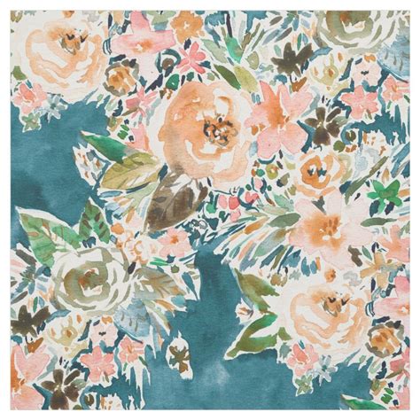 Velvet Garden Moody Teal Floral Fabric In 2020 Floral Fabric Floral