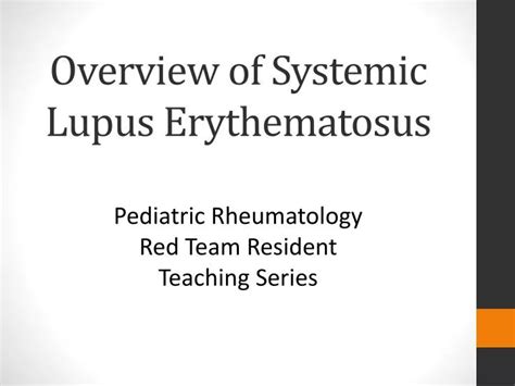 Ppt Overview Of Systemic Lupus Erythematosus Powerpoint Presentation