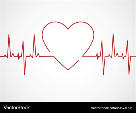Ekg With Heart Heartbeat Ecg Line Monitor Vector Image