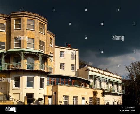 Georgian Houses And Flats With Stormy Sky In The Clifton Suburb Of