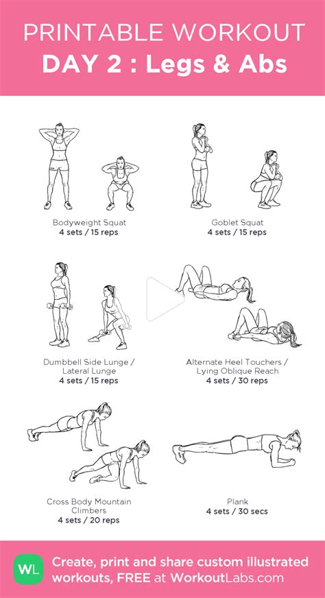 Day 2 Legs And Abs My Visual Workout Created At