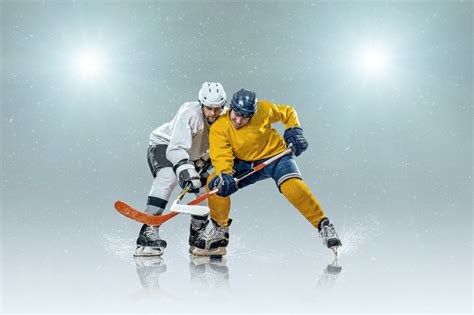 4k Men Hockey Two Uniform Ice Skate Ice Rink Helmet Hd