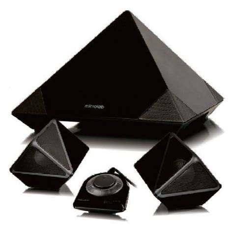 Microlab A6352 21 Pyramid Shaped Speakers Black Mic A6352 Bk Mwave