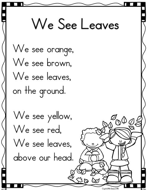 Mrs Mcginnis Little Zizzers Poetry Shared Reading In Kindergarten