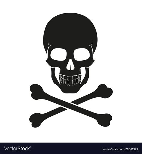 Pirate Black Skulls And Crossbones Royalty Free Vector Image