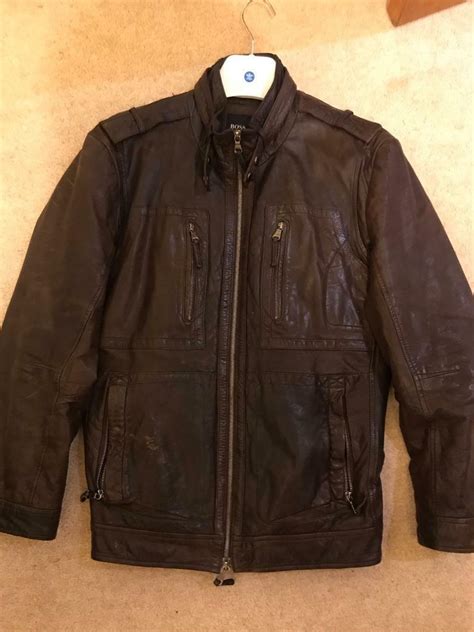 Hugo Boss Leather Jacket Brown In Kemsing Kent Gumtree