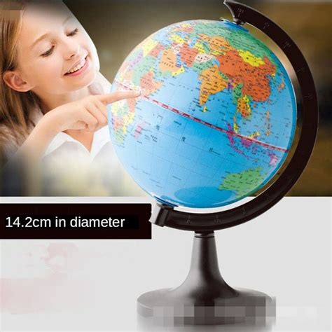 Desktop Globe Rotating Swivel World Map Teaching Hd Pvc Earth Atlas