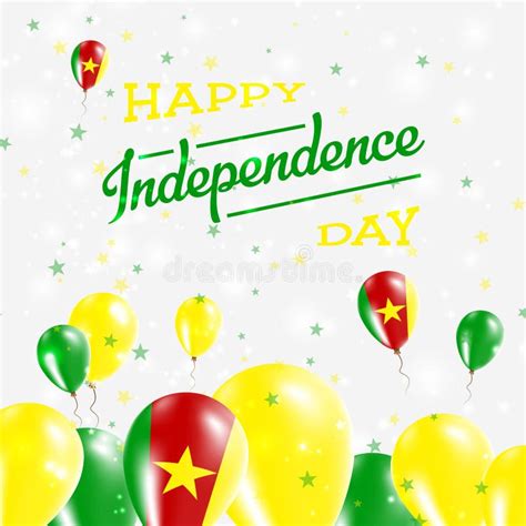 Diseño Patriótico Del Día De La Independencia Del Camerún Ilustración Del Vector Ilustración