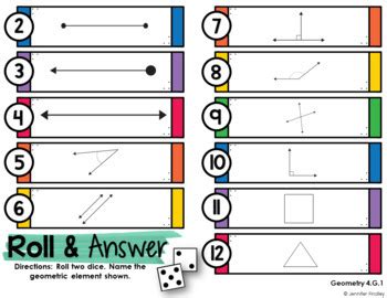 Use the highlighter to color so that the picture can still be seen. Math Centers for 4th Grade Geometry (Common Core Aligned) by Jennifer Findley