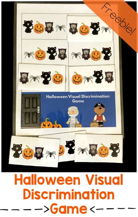 Kindergarten Halloween Visual Discrimination Game Freebie