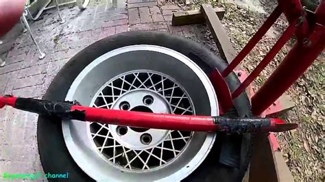 Auto and atv tires won't inflate unless the bead around the rim is sealed tight. Bead Break Extremely Stuck Tires - YouTube
