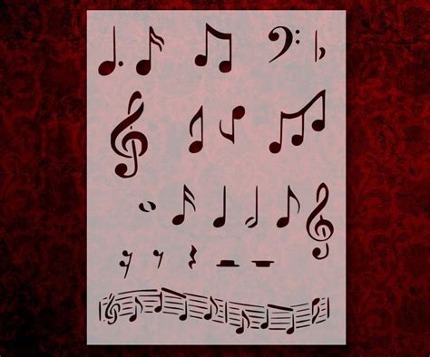 Sheet Music Musical Notes Note Stencil 423 Use Of Plastic Plastic