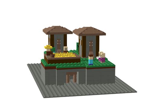 Minecraft Micromob Village And Mineshaft From Bricklink Studio Bricklink