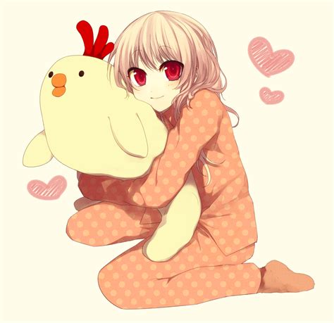 Anime Girl Hugging Toy Chicken Pretty Anime Style Pics Pinterest