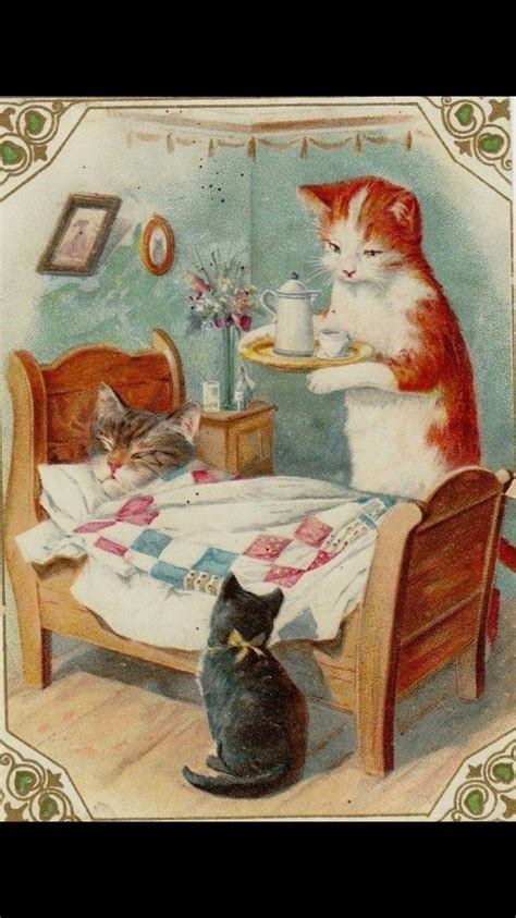 Pin By Laurie Crocker On Vintage Cats Illustration Cat Art Cat Pics