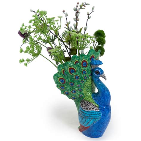 Ceramic Peacock Vase Home Accessories Vases Flower Vase