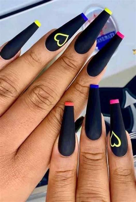 Black Acrylic Nail Designs For Long Nails 2020 Nail Art 2020 In 2020