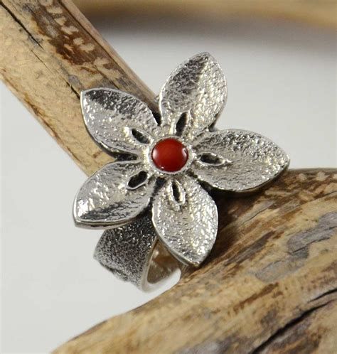 Rebecca Begay Silver Coral Ring Hoel S Indian Shop