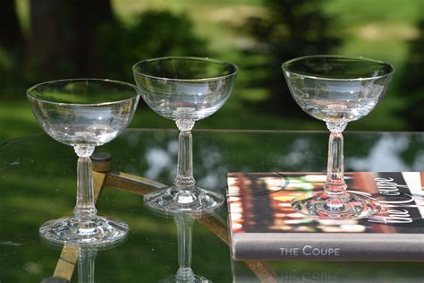 vintage crystal cocktail glasses set of 5 circa 1950 s vintage champagne ~ cocktail coupes