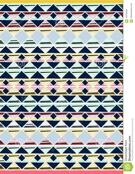 Geometric Etnic Handmade Pattern Background Stock Vector Illustration