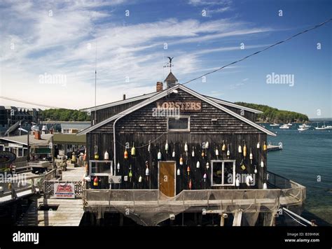 Restaurant At Bar Harbor Acadia National Park Maine Usa Stock Photo
