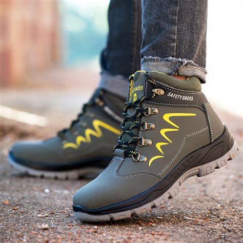 Waterproof Safety Shoes Boots Breathable Lightweight Steel Toe Cap Work