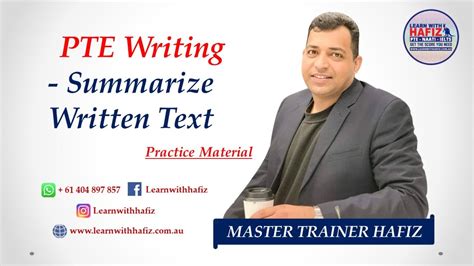 Summarize Written Text Pte Practice Material Youtube