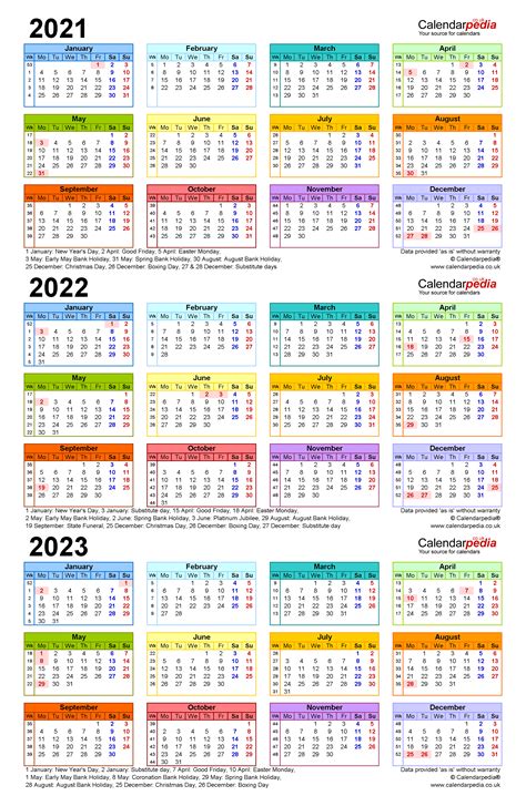 2022 Calendar Printable Uk 2023 Printable Calendar Two Year Calendars
