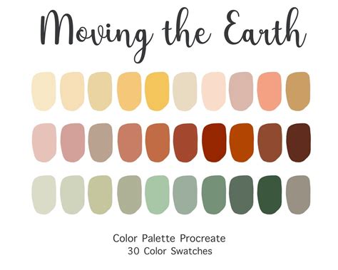 Procreate Color Palette Earth Tone Color Swatches Instant Etsy Artofit