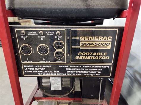 Generac Svp 5000 10hp Portable Generator Paxbid Auction