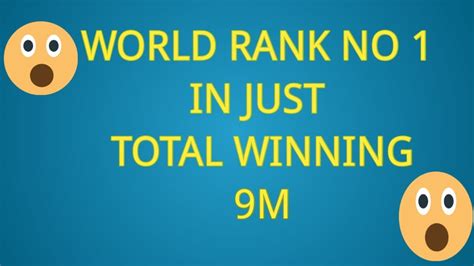 Be World No 1 In Just 9m Winnings Youtube