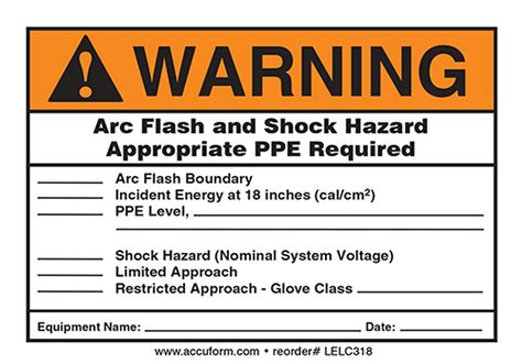 Arc Flash Shock Hazard Ppe Required Form Ansi Warning Label Lelc320