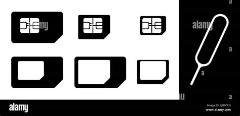 Sim Cards Set Nano And Micro Sim Cards Set Of Sim Cards Vector Icon
