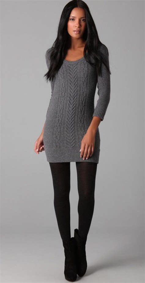 Sweater Dress With Leggings And Boots Pictures Dresstj