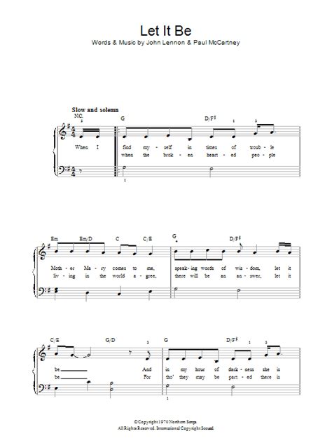 Super partituras let it be v2 the beatles com cifra. Let It Be Sheet Music | The Beatles | Easy Piano