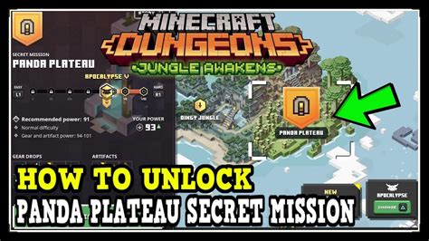 Minecraft Dungeons Dingy Jungle Secret Mission Called Panda Plateau