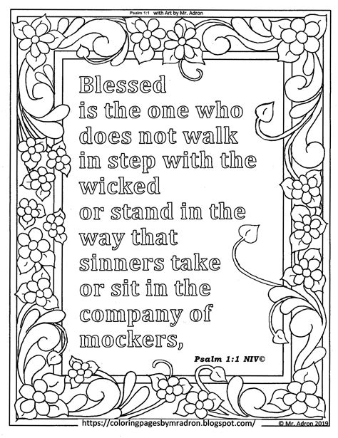 Download or print this amazing coloring page: Psalm 1:1 Print and Color Page in 2020 | Bible verse ...