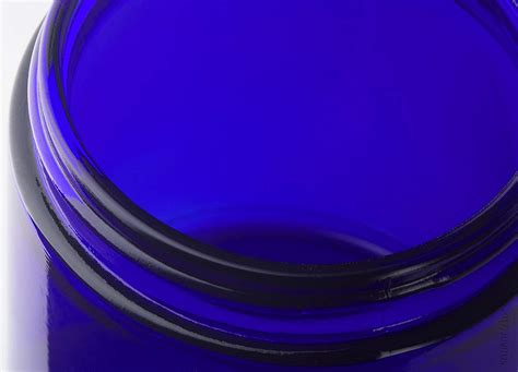 Cobalt Blue Thick Glass Straight Sided Jar With Gold Metal Overshell Lid 12 Pack