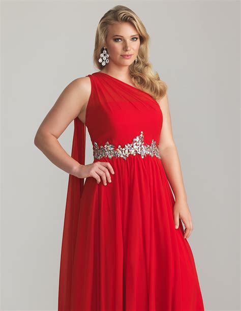 Darius Cordell Red Plus Size Evening Gowns One Shoulder Dresses