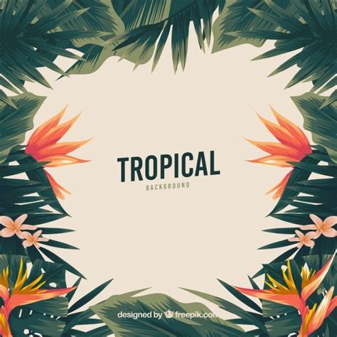 Download Vintage Tropical Background With Flat Design For Free