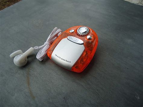 fm auto scan fm radio mit lampe and earphones orange kaufen