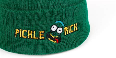 Pickle Rick Beanie Knitted Hat Green Hat Rick And Morty Hats Elastic